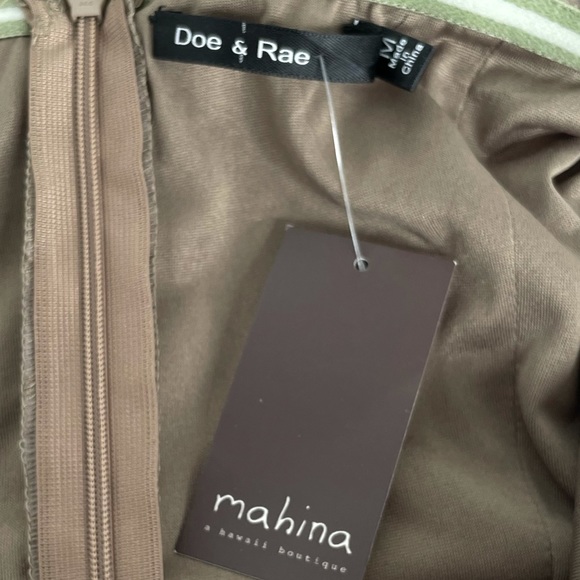 Doe & Rae Strapless Ruffle Dress, Taupe, Medium - Picture 7 of 9